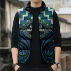 Aotearoa Ngati Ranginui Personalised Sleeveless Puffer Jacket Maori Iwi Poutama Puhoro Tattoo