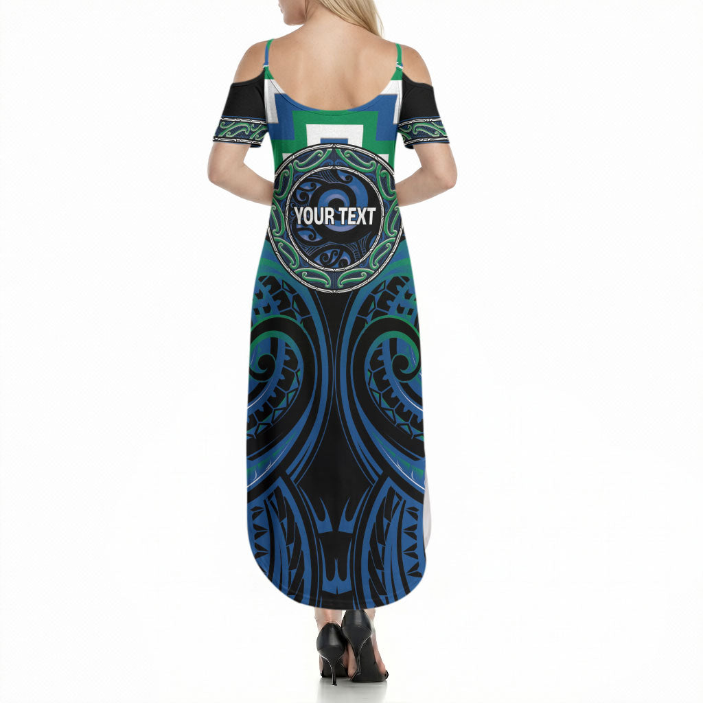 Aotearoa Ngati Ranginui Personalised Summer Maxi Dress Maori Iwi Poutama Puhoro Tattoo