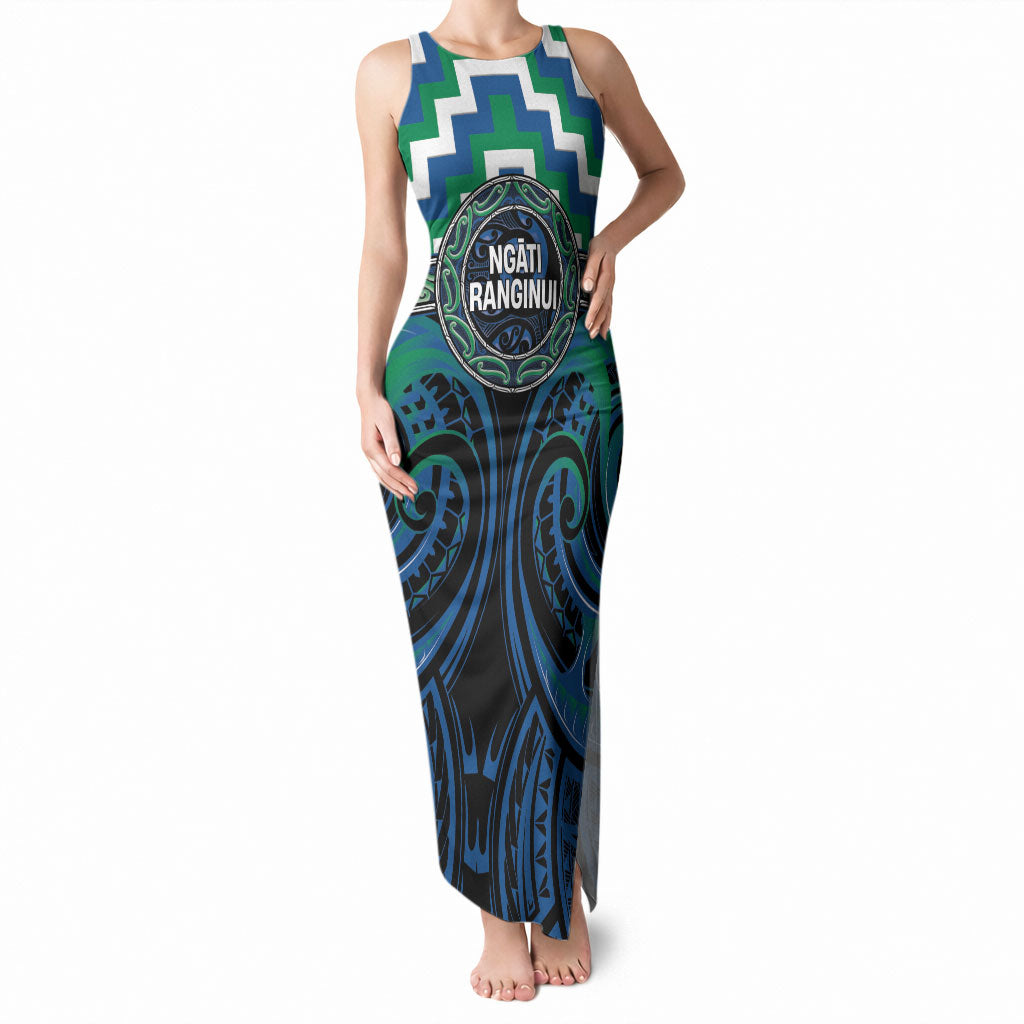 Aotearoa Ngati Ranginui Personalised Tank Maxi Dress Maori Iwi Poutama Puhoro Tattoo
