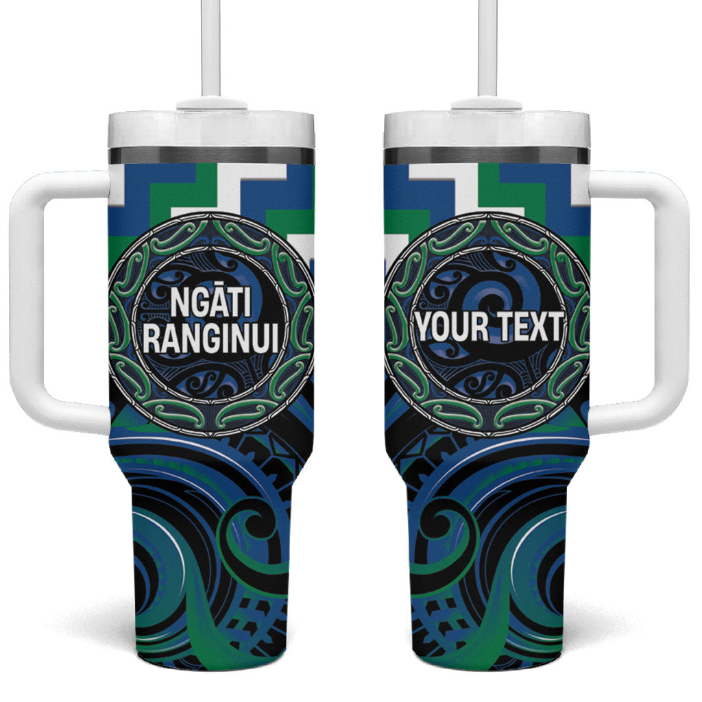 Aotearoa Ngati Ranginui Personalised Tumbler With Handle Maori Iwi Poutama Puhoro Tattoo