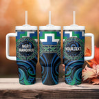 Aotearoa Ngati Ranginui Personalised Tumbler With Handle Maori Iwi Poutama Puhoro Tattoo
