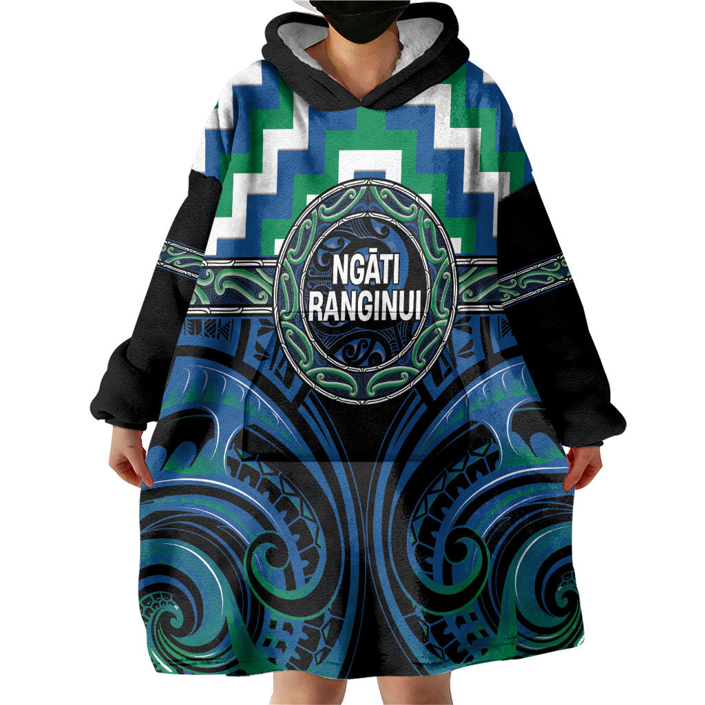 Aotearoa Ngati Ranginui Personalised Wearable Blanket Hoodie Maori Iwi Poutama Puhoro Tattoo