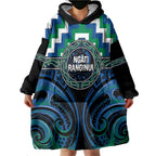 Aotearoa Ngati Ranginui Personalised Wearable Blanket Hoodie Maori Iwi Poutama Puhoro Tattoo