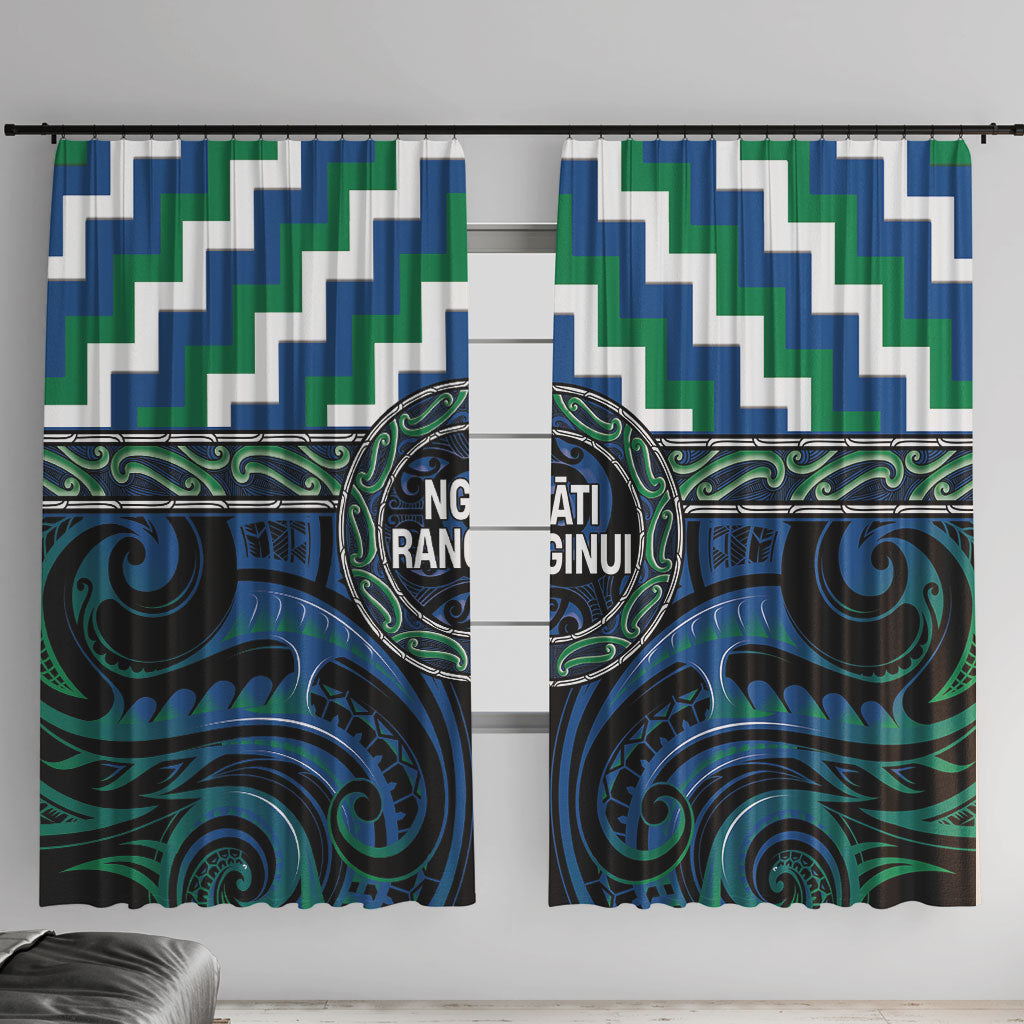 Aotearoa Ngati Ranginui Window Curtain Maori Iwi Poutama Puhoro Tattoo