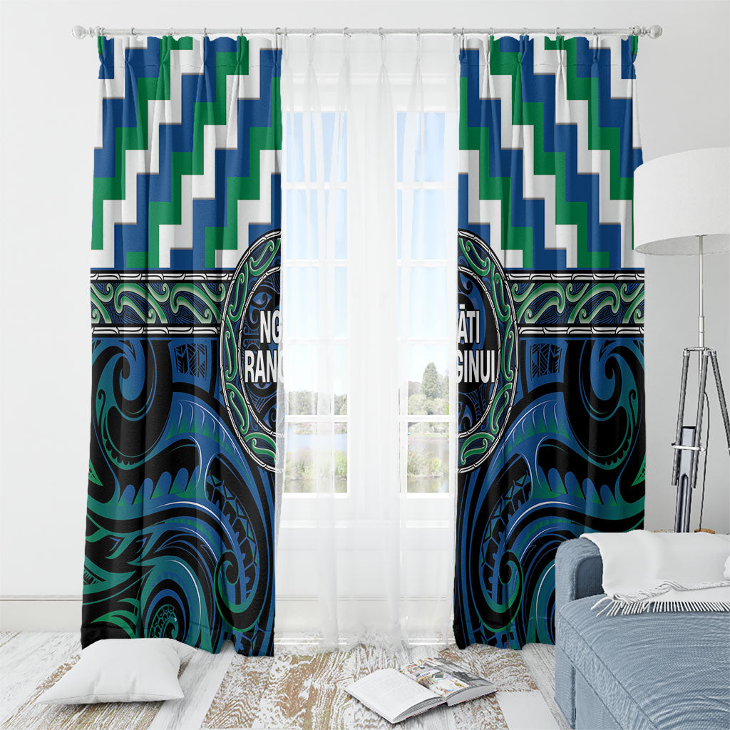 Aotearoa Ngati Ranginui Window Curtain Maori Iwi Poutama Puhoro Tattoo