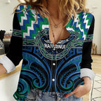 Aotearoa Ngati Ranginui Personalised Women Casual Shirt Maori Iwi Poutama Puhoro Tattoo