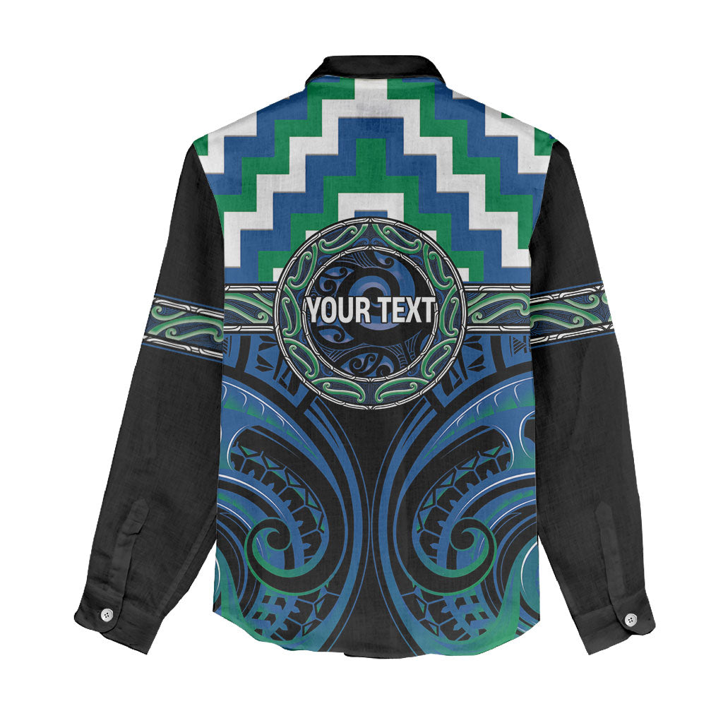 Aotearoa Ngati Ranginui Personalised Women Casual Shirt Maori Iwi Poutama Puhoro Tattoo