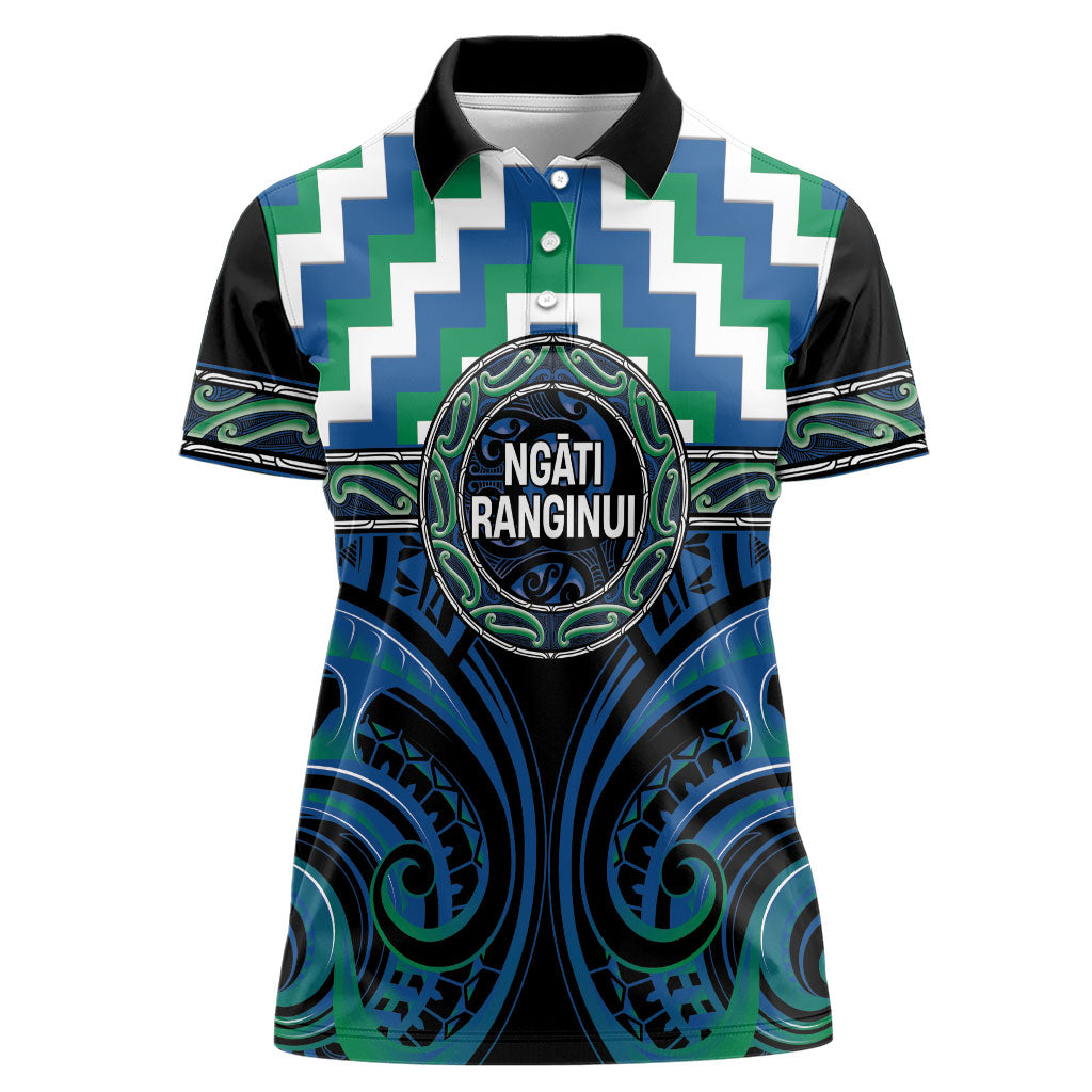 Aotearoa Ngati Ranginui Personalised Women Polo Shirt Maori Iwi Poutama Puhoro Tattoo