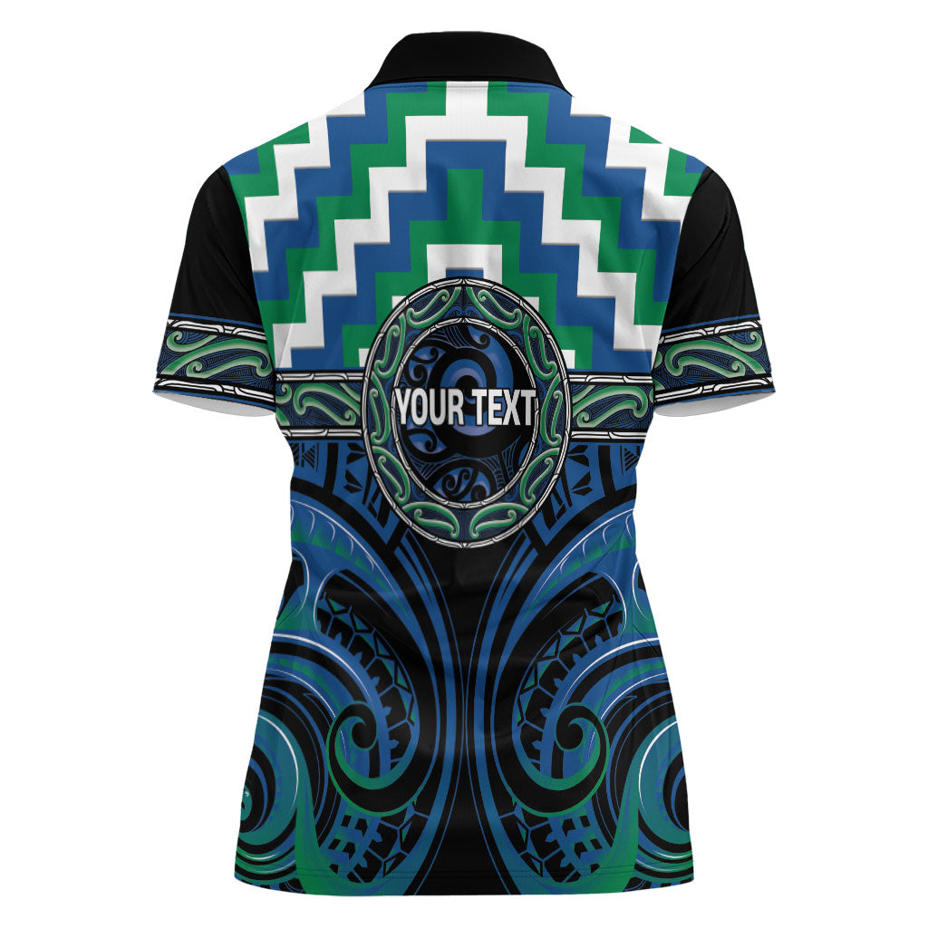 Aotearoa Ngati Ranginui Personalised Women Polo Shirt Maori Iwi Poutama Puhoro Tattoo