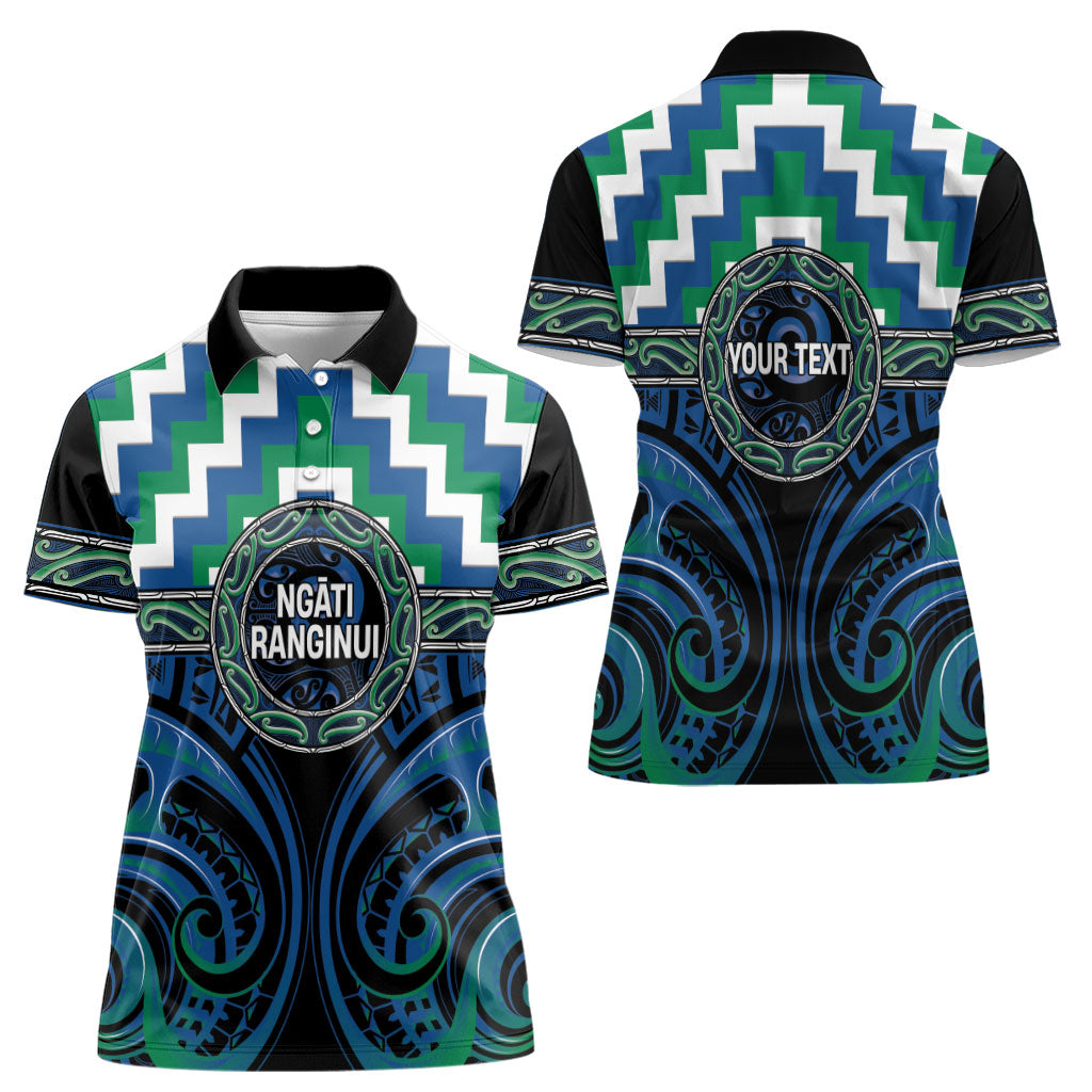 Aotearoa Ngati Ranginui Personalised Women Polo Shirt Maori Iwi Poutama Puhoro Tattoo
