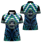 Aotearoa Ngati Ranginui Personalised Women Polo Shirt Maori Iwi Poutama Puhoro Tattoo