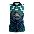 Aotearoa Ngati Ranginui Personalised Women Sleeveless Polo Shirt Maori Iwi Poutama Puhoro Tattoo