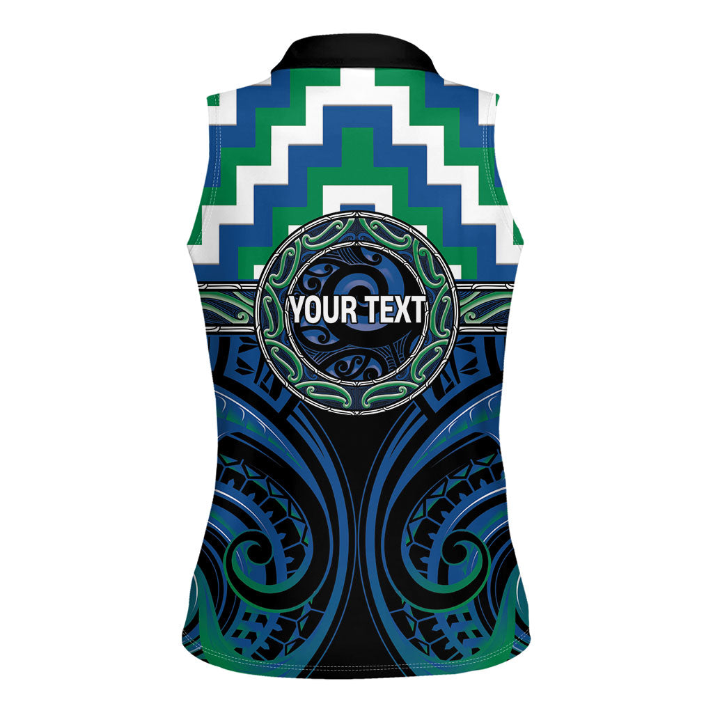 Aotearoa Ngati Ranginui Personalised Women Sleeveless Polo Shirt Maori Iwi Poutama Puhoro Tattoo