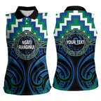 Aotearoa Ngati Ranginui Personalised Women Sleeveless Polo Shirt Maori Iwi Poutama Puhoro Tattoo