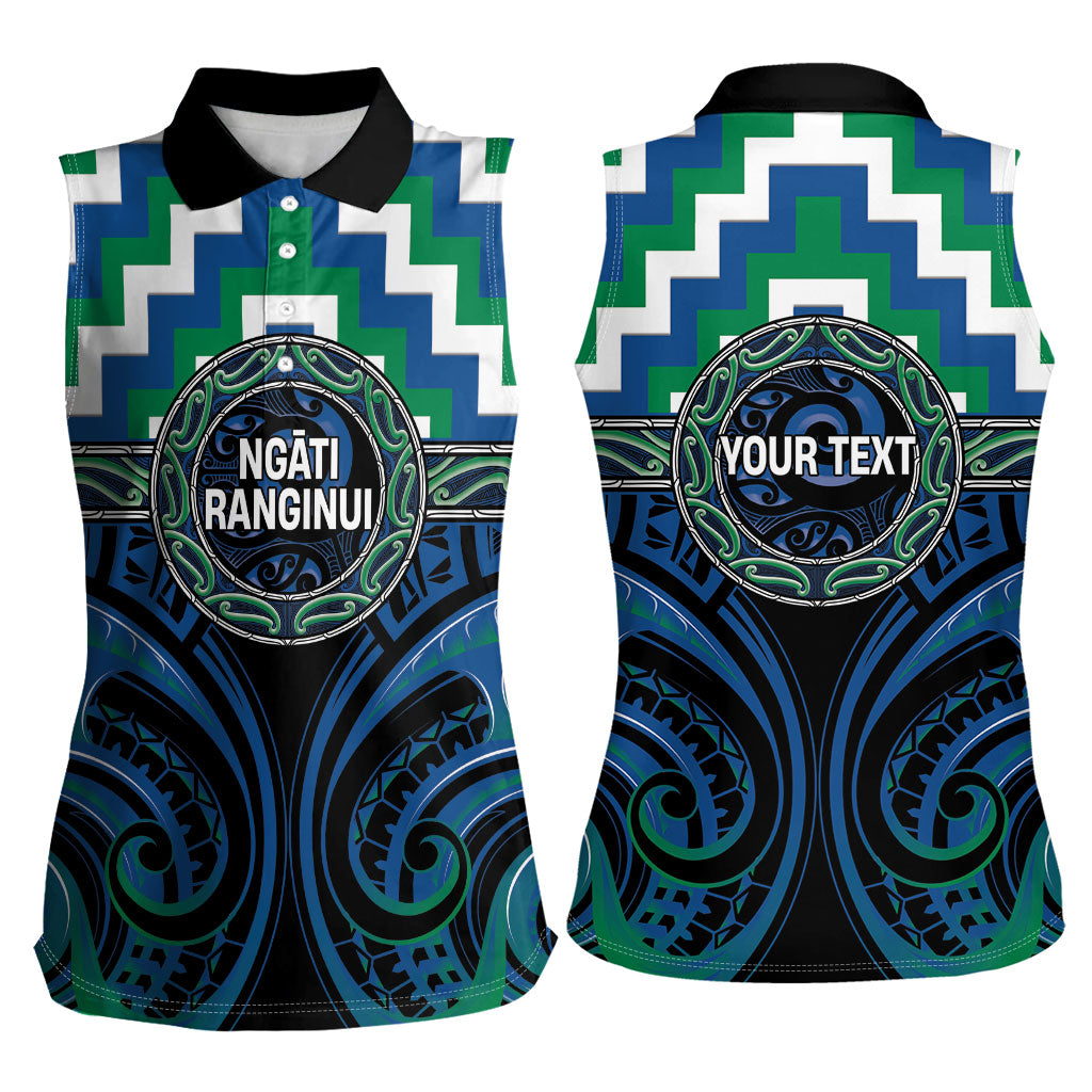 Aotearoa Ngati Ranginui Personalised Women Sleeveless Polo Shirt Maori Iwi Poutama Puhoro Tattoo