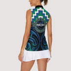 Aotearoa Ngati Ranginui Personalised Women Sleeveless Polo Shirt Maori Iwi Poutama Puhoro Tattoo