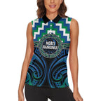 Aotearoa Ngati Ranginui Personalised Women Sleeveless Polo Shirt Maori Iwi Poutama Puhoro Tattoo