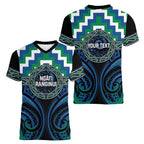 Aotearoa Ngati Ranginui Personalised Women V-Neck T-Shirt Maori Iwi Poutama Puhoro Tattoo