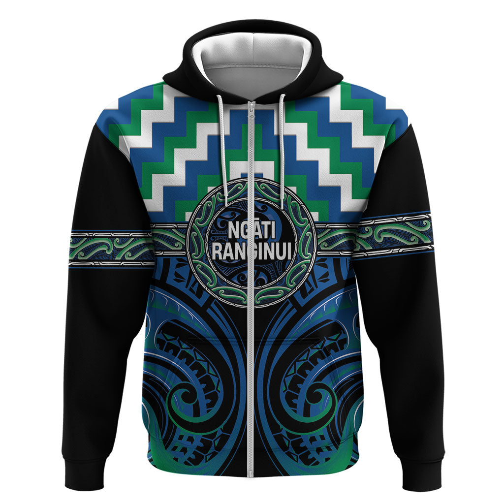 Aotearoa Ngati Ranginui Personalised Zip Hoodie Maori Iwi Poutama Puhoro Tattoo
