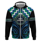 Aotearoa Ngati Ranginui Personalised Zip Hoodie Maori Iwi Poutama Puhoro Tattoo