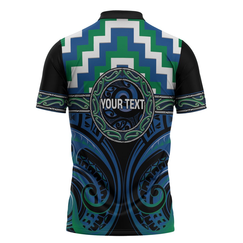 Aotearoa Ngati Ranginui Personalised Zipper Polo Shirt Maori Iwi Poutama Puhoro Tattoo