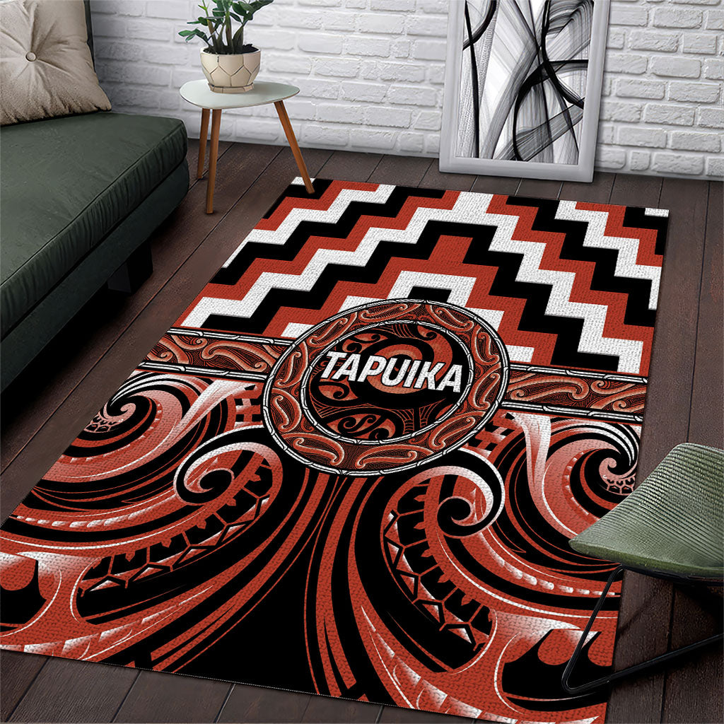 Aotearoa Tapuika Area Rug Maori Iwi Poutama Puhoro Tattoo