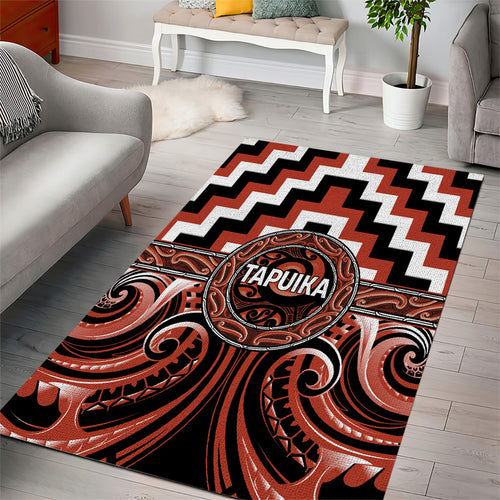 Aotearoa Tapuika Area Rug Maori Iwi Poutama Puhoro Tattoo