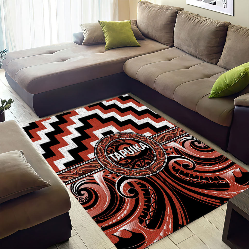 Aotearoa Tapuika Area Rug Maori Iwi Poutama Puhoro Tattoo
