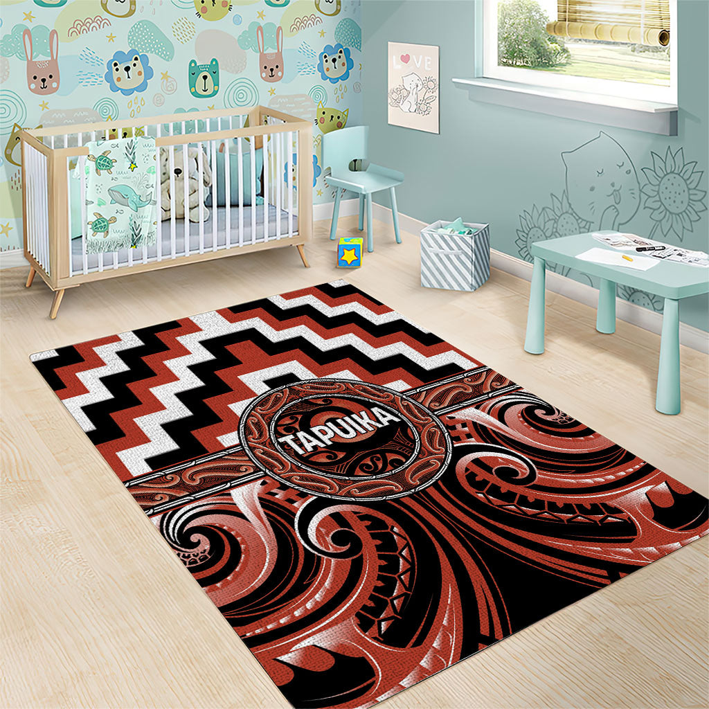 Aotearoa Tapuika Area Rug Maori Iwi Poutama Puhoro Tattoo