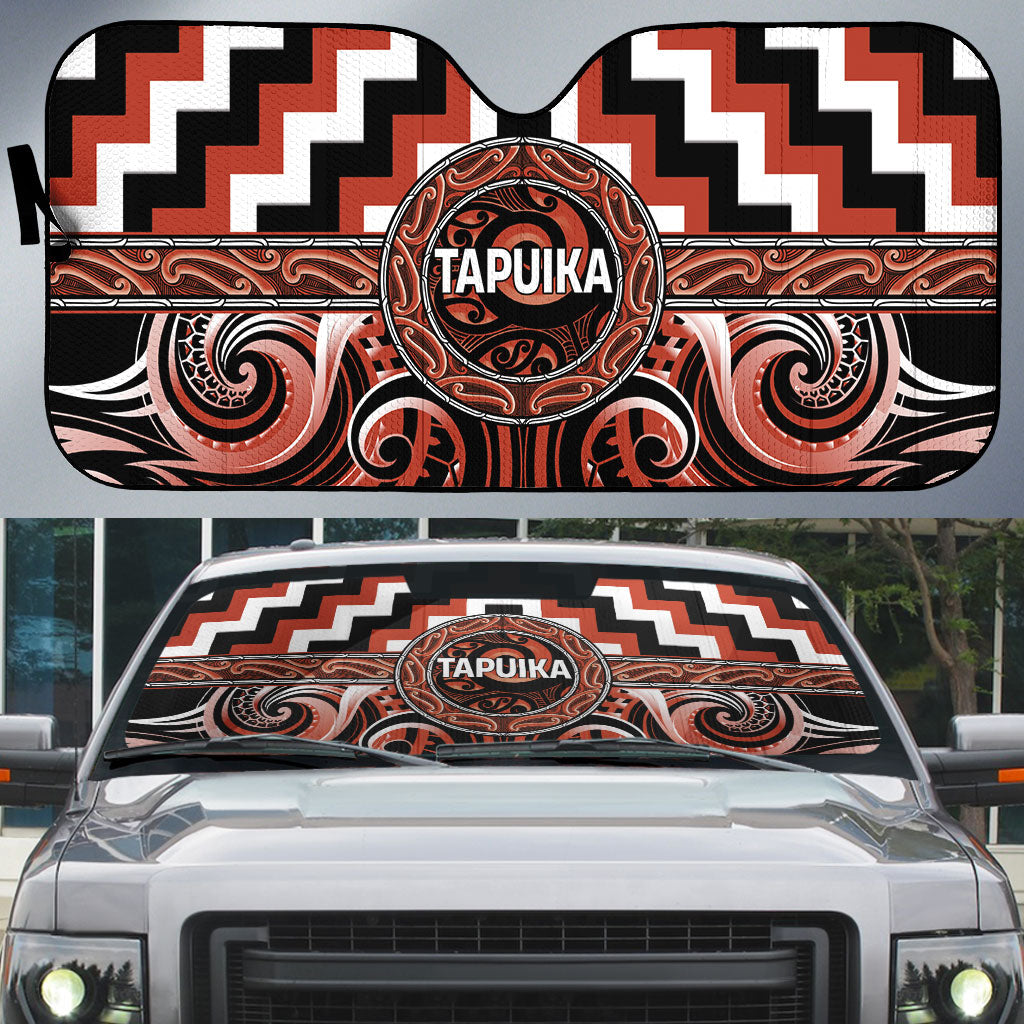 Aotearoa Tapuika Auto Sun Shade Maori Iwi Poutama Puhoro Tattoo