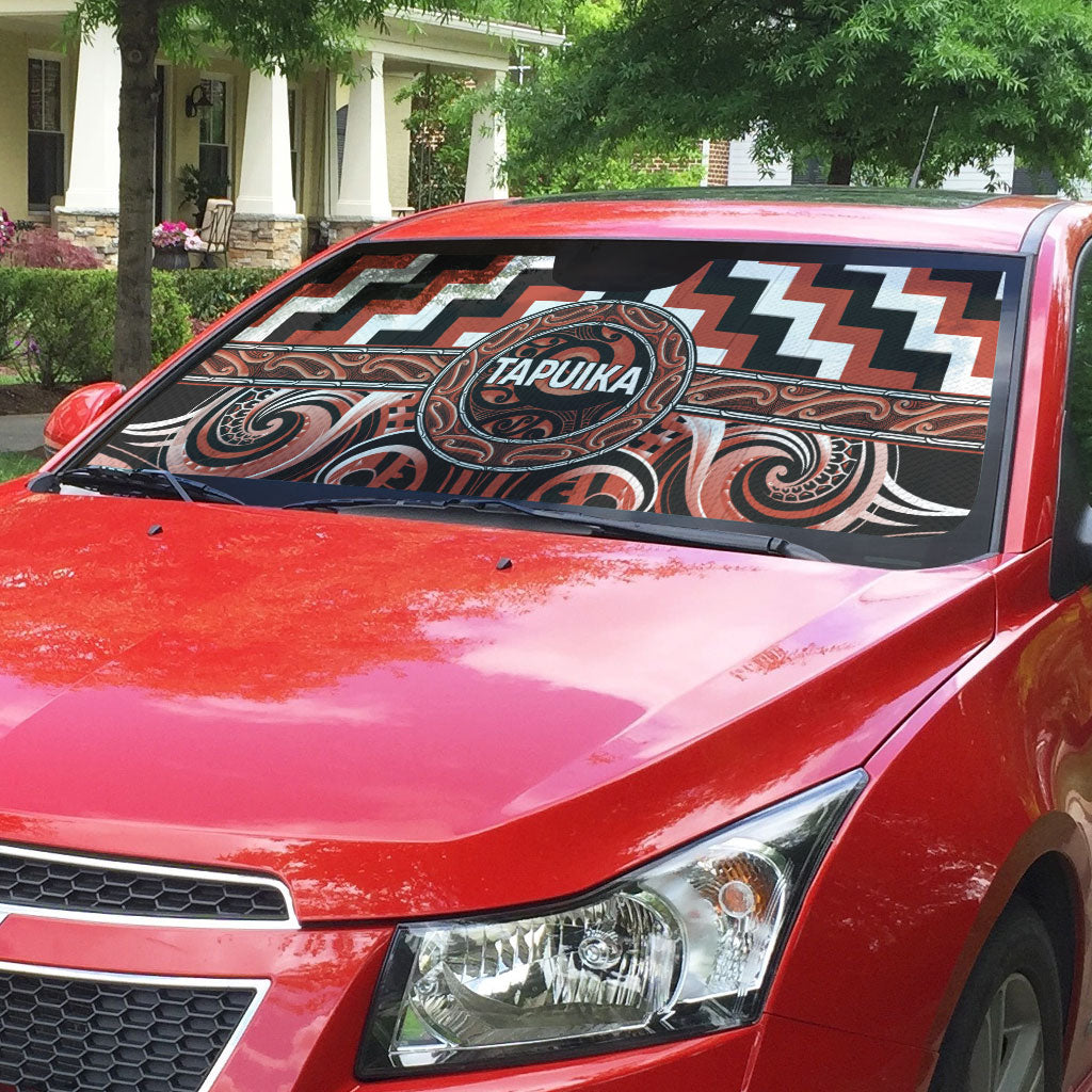 Aotearoa Tapuika Auto Sun Shade Maori Iwi Poutama Puhoro Tattoo