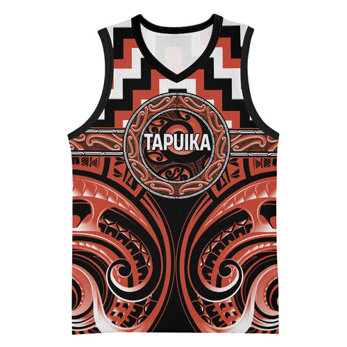 Aotearoa Tapuika Personalised Basketball Jersey Maori Iwi Poutama Puhoro Tattoo
