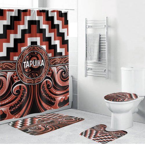 Aotearoa Tapuika Bathroom Set Maori Iwi Poutama Puhoro Tattoo