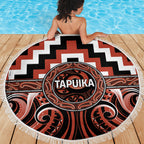 Aotearoa Tapuika Beach Blanket Maori Iwi Poutama Puhoro Tattoo