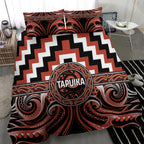 Aotearoa Tapuika Bedding Set Maori Iwi Poutama Puhoro Tattoo