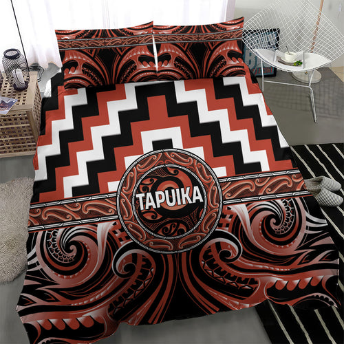 Aotearoa Tapuika Bedding Set Maori Iwi Poutama Puhoro Tattoo