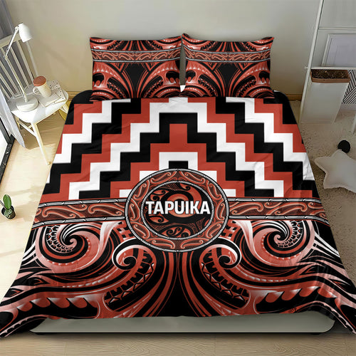 Aotearoa Tapuika Bedding Set Maori Iwi Poutama Puhoro Tattoo