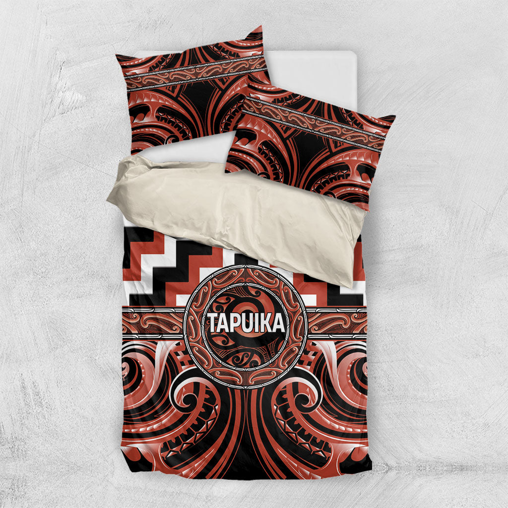 Aotearoa Tapuika Bedding Set Maori Iwi Poutama Puhoro Tattoo
