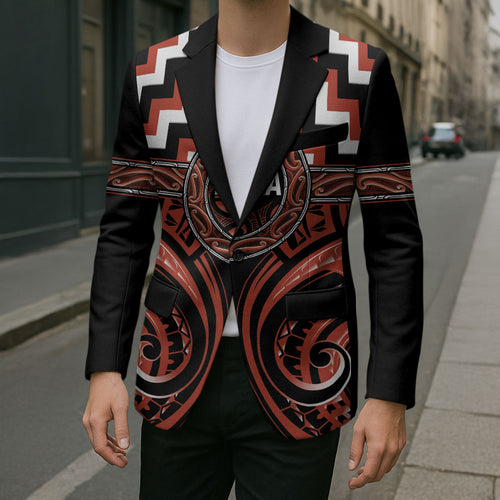 Aotearoa Tapuika Personalised Blazer Maori Iwi Poutama Puhoro Tattoo