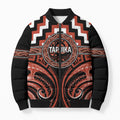 Aotearoa Tapuika Personalised Bomber Puffer Jacket Maori Iwi Poutama Puhoro Tattoo