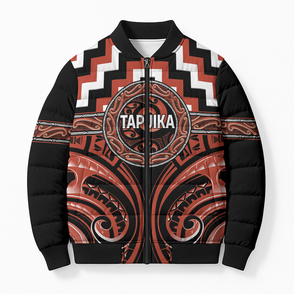 Aotearoa Tapuika Personalised Bomber Puffer Jacket Maori Iwi Poutama Puhoro Tattoo