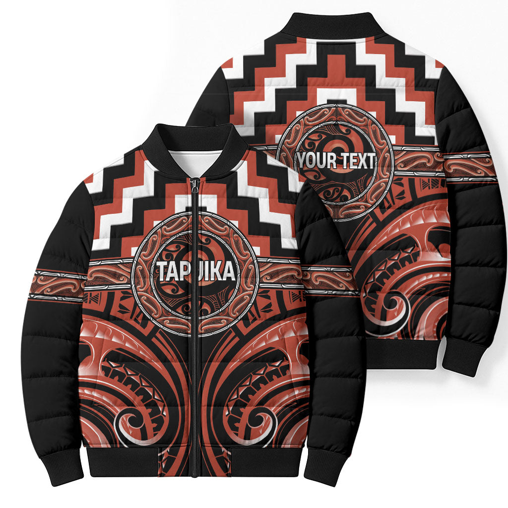 Aotearoa Tapuika Personalised Bomber Puffer Jacket Maori Iwi Poutama Puhoro Tattoo
