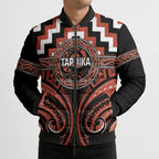 Aotearoa Tapuika Personalised Bomber Puffer Jacket Maori Iwi Poutama Puhoro Tattoo