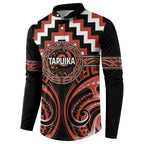 Aotearoa Tapuika Personalised Button Sweatshirt Maori Iwi Poutama Puhoro Tattoo