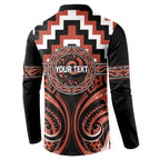 Aotearoa Tapuika Personalised Button Sweatshirt Maori Iwi Poutama Puhoro Tattoo