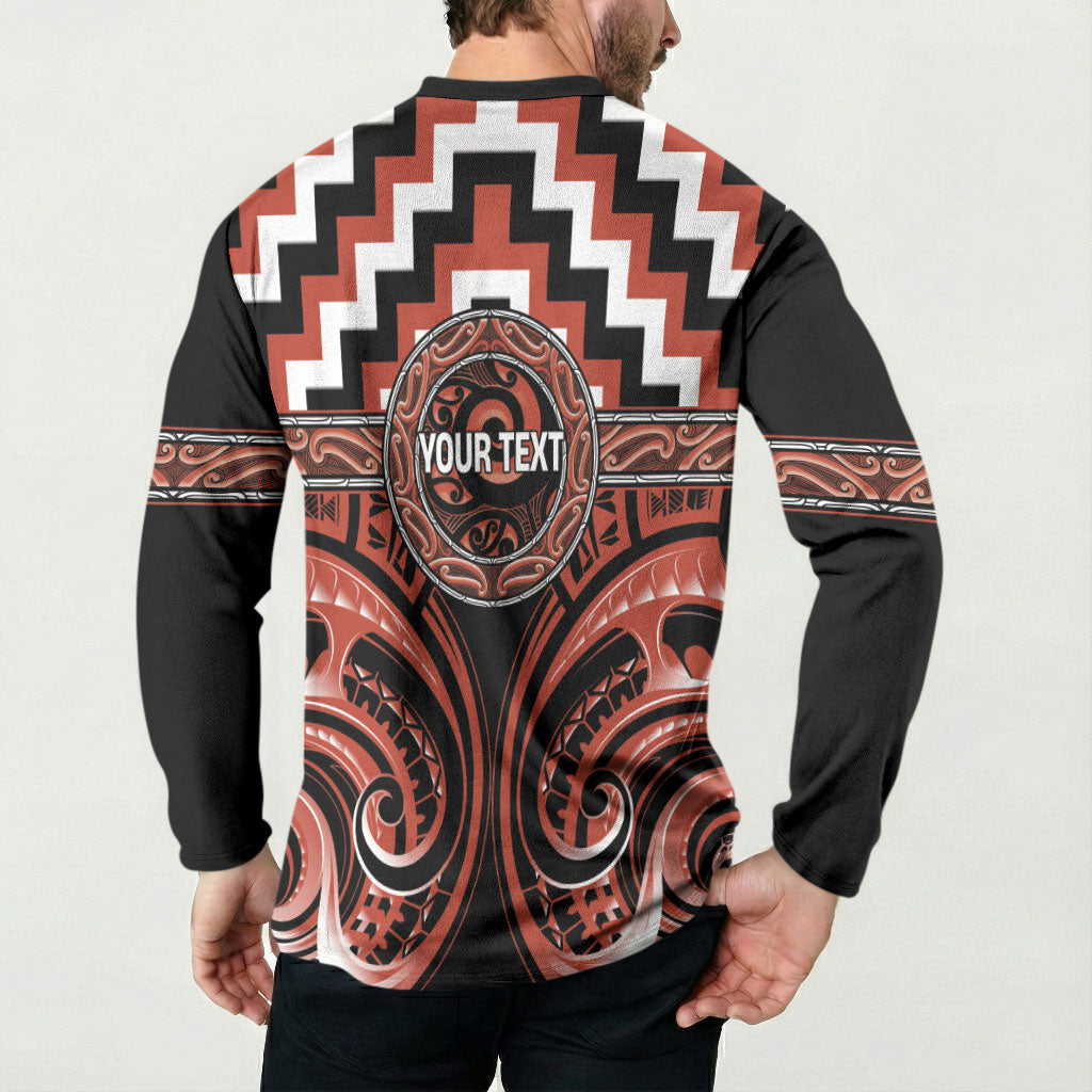 Aotearoa Tapuika Personalised Button Sweatshirt Maori Iwi Poutama Puhoro Tattoo
