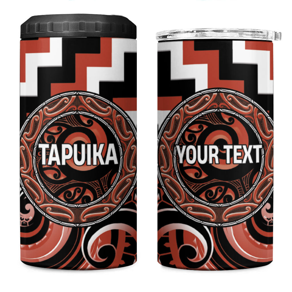 Aotearoa Tapuika Personalised 4 in 1 Can Cooler Tumbler Maori Iwi Poutama Puhoro Tattoo