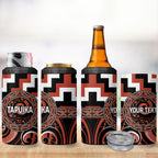 Aotearoa Tapuika Personalised 4 in 1 Can Cooler Tumbler Maori Iwi Poutama Puhoro Tattoo