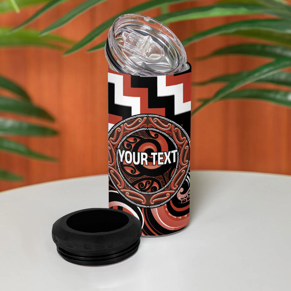 Aotearoa Tapuika Personalised 4 in 1 Can Cooler Tumbler Maori Iwi Poutama Puhoro Tattoo