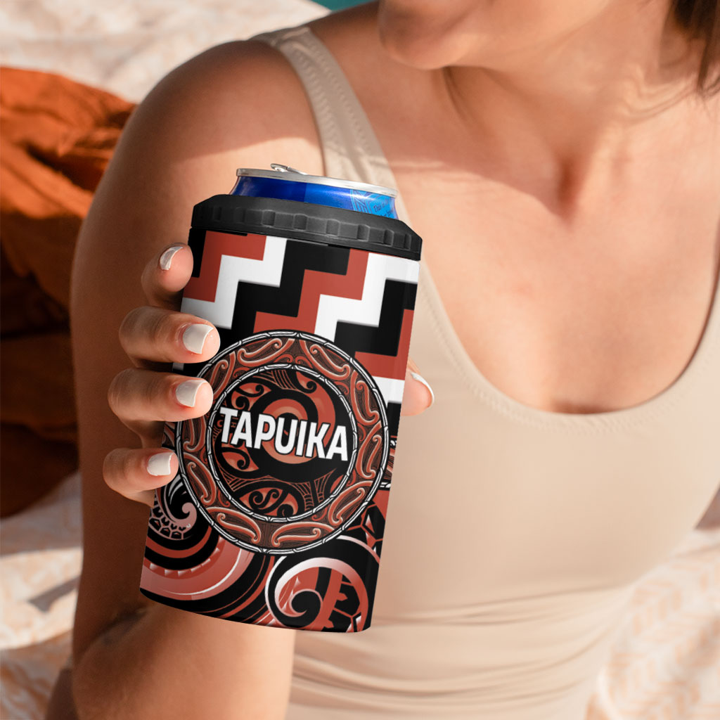 Aotearoa Tapuika Personalised 4 in 1 Can Cooler Tumbler Maori Iwi Poutama Puhoro Tattoo